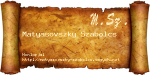 Matyasovszky Szabolcs névjegykártya