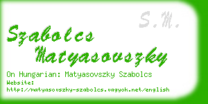 szabolcs matyasovszky business card